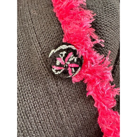 Vintage Storybook Knits Western Beauty Black and Pink Embroidered Sweater size M - Picture 12 of 13